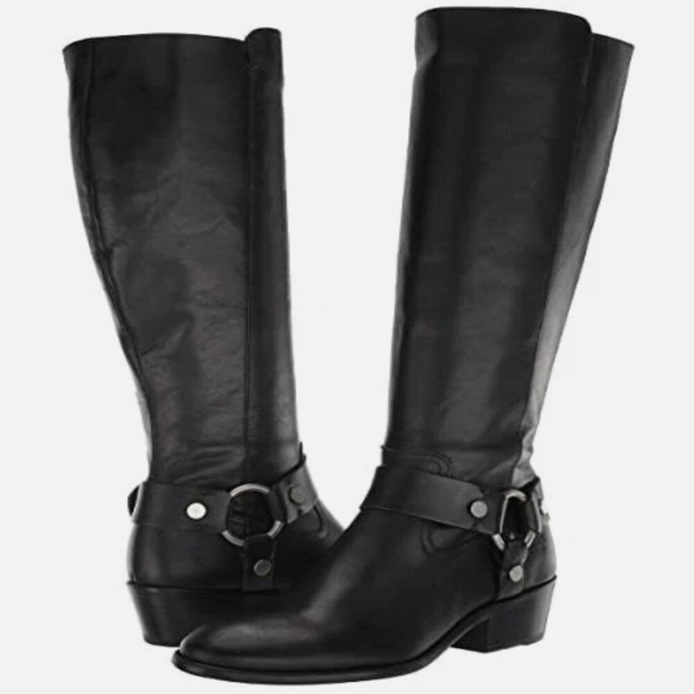 FRYE CARSON HARNESS BLACK LEATHER TALL BOOT – LIKE NEW!